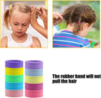 Hanyousheng 200 Pieces Hair Ties,Elastic Hairbands Ponytail Holders Hair Tie, Multicolor 2mm Hair Bands No Crease Hair Elastics Small Ponytail Holders Hair Accessories for Kids Girls Infants Toddlers