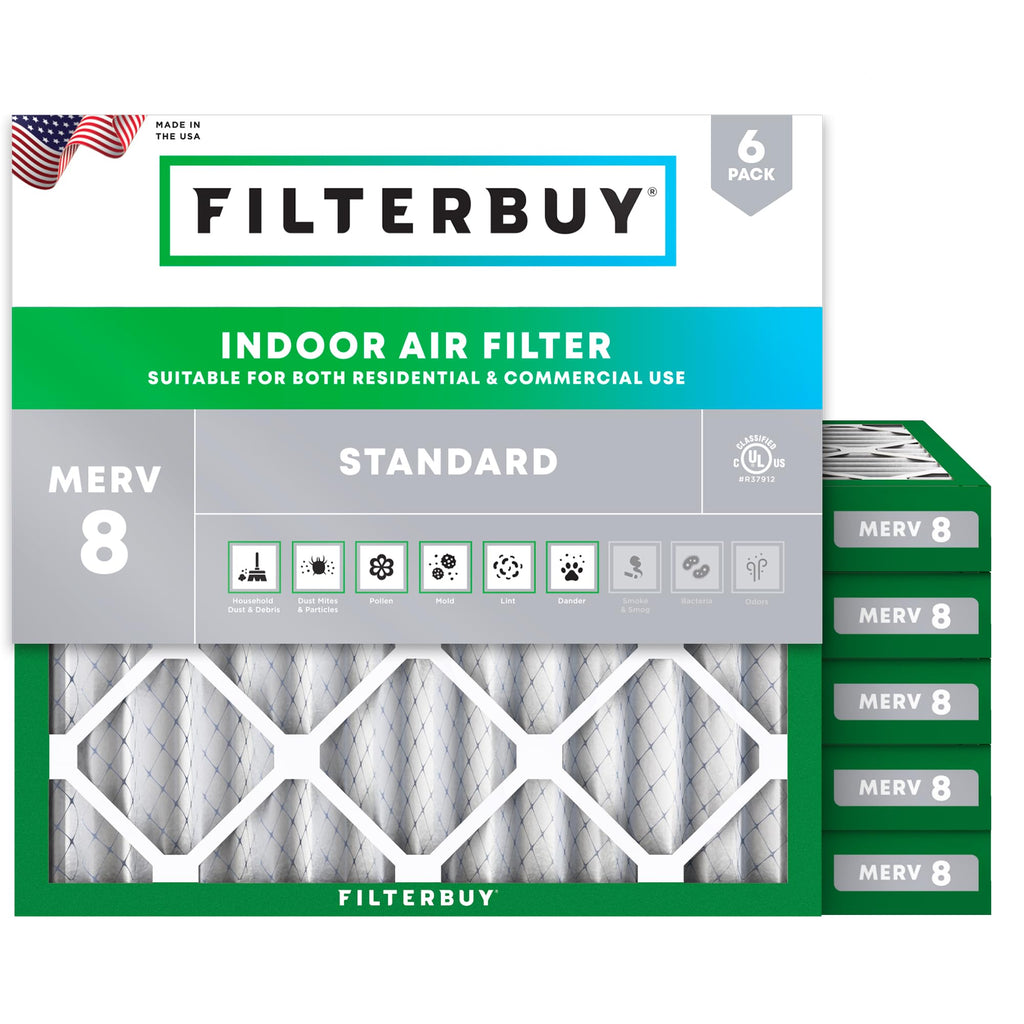 Filterbuy 30x32x1 Air Filter MERV 8 Dust & Allergy Defense (6-Pack)