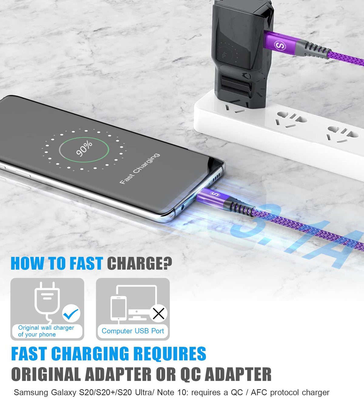2-Pack 2m 60W USB C to USB C Charger Cable, PD Type C Super Fast Charging for iPhone 17 air 16 15 MacBook iPad Pro, Samsung Flip Fold 7 6 5 S26 S25 S24 S23 Ultra, Steam Deck, Nintendo Switch etc