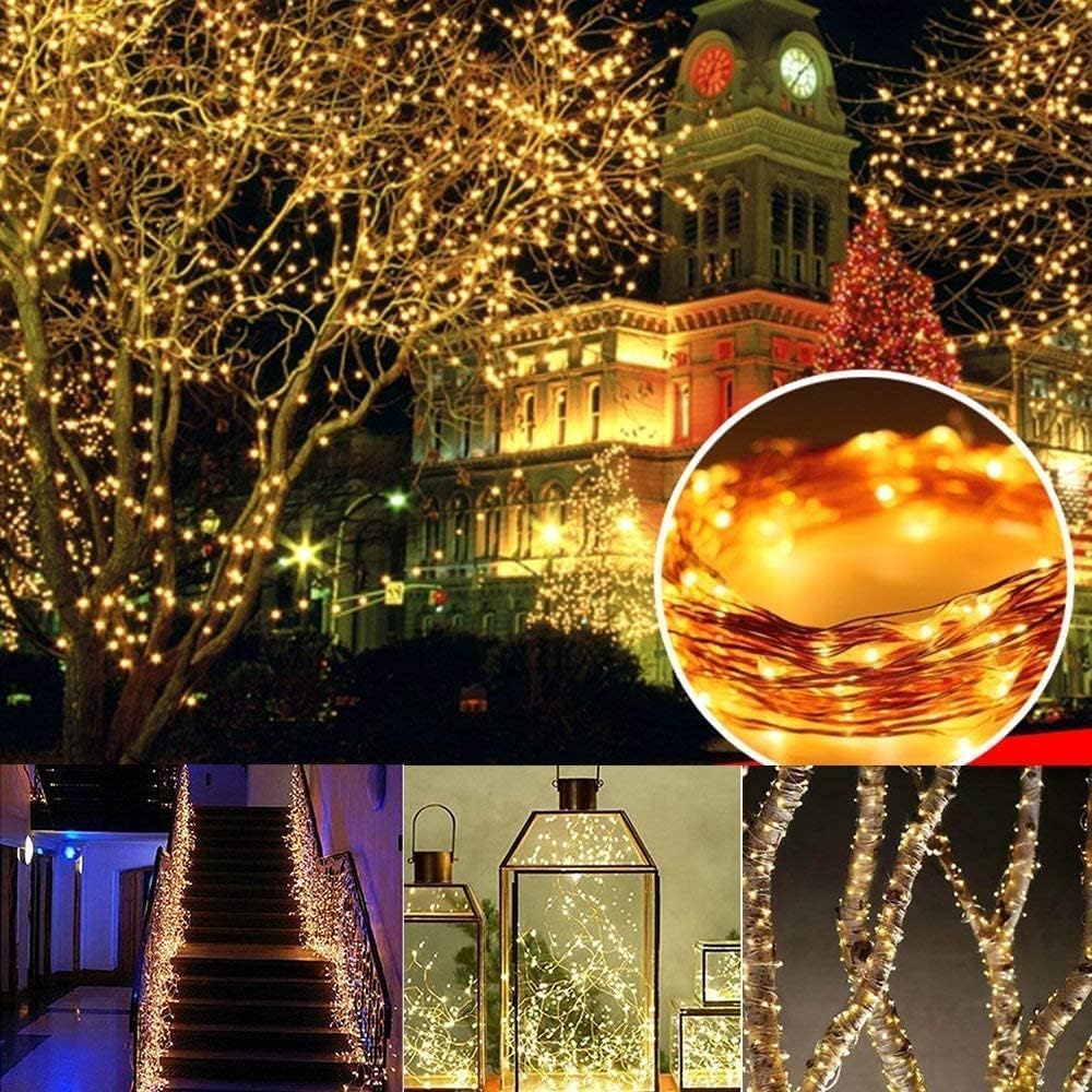 Joomer Solar Fairy Lights, 2-Pack Total 80FT 240LED Lights, Warm White