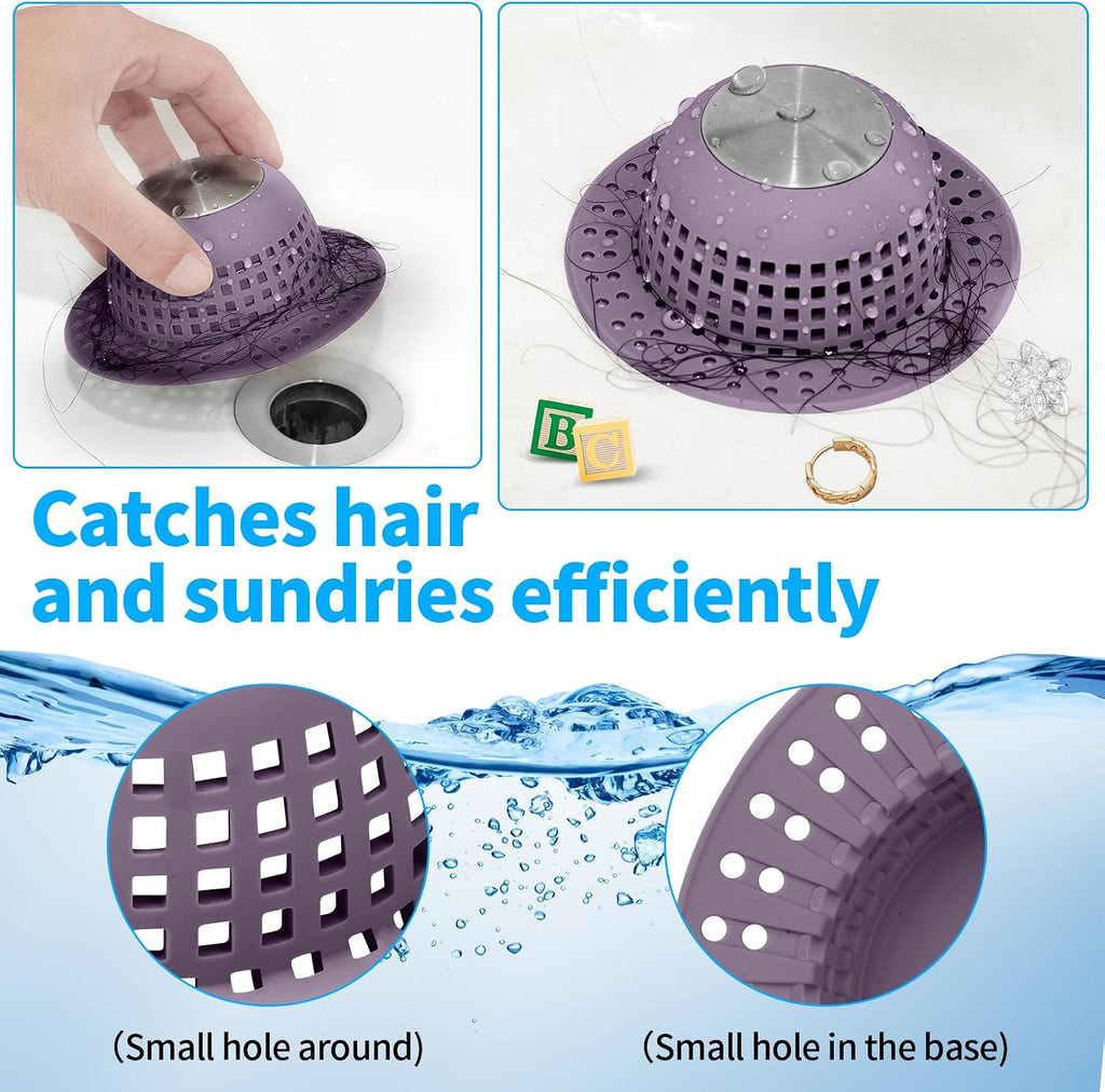 Aluvor Shower Drain Hair Catcher Bathtub Drain Cover Sink Drain Protector