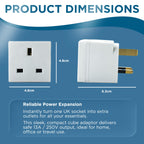 STATUS 3 Way Multi Plug Adaptor, White