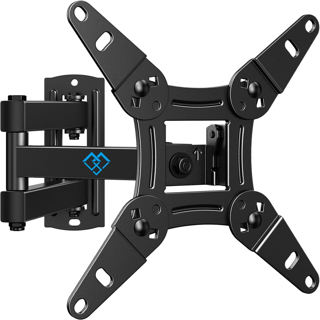 PERLESMITH TV Wall Bracket for 13-43 inch TVs, Swivel Tilt Extend Wall Mount for Flat & Curved TV up to 20kg, Max.VESA 200x200mm