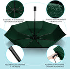 TechRise Umbrella, Compact Strong Windproof Automatic Umbrellas, Folding Lightweight, Portable Travel Golf Umbrella for Rain