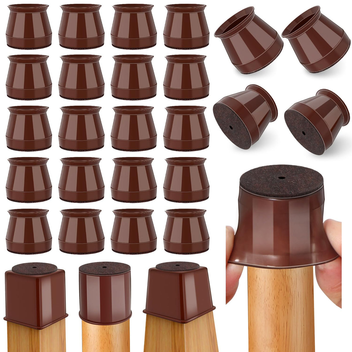 Ansible 24 Pcs Chair Leg Floor Protectors Round
