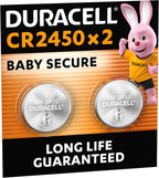 DURACELL 2450 Lithium Coin Batteries (2 Pack) 3V, CR2450