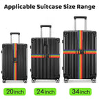 WISYOK Luggage Straps Extended, 4 Pack, 130-250cm Adjustable, Pink SkyBlue