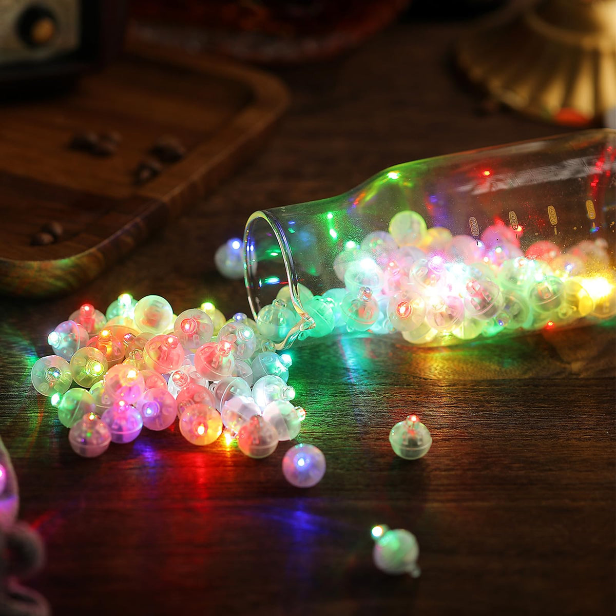 Aogist 200pcs 10-Colors Mini Lights with Hook,Long Standby Time Waterproof LED Balloon Light,Battery Powered,Ball Lamp for Balloon Paper Lantern Birthday Party Christmas Halloween