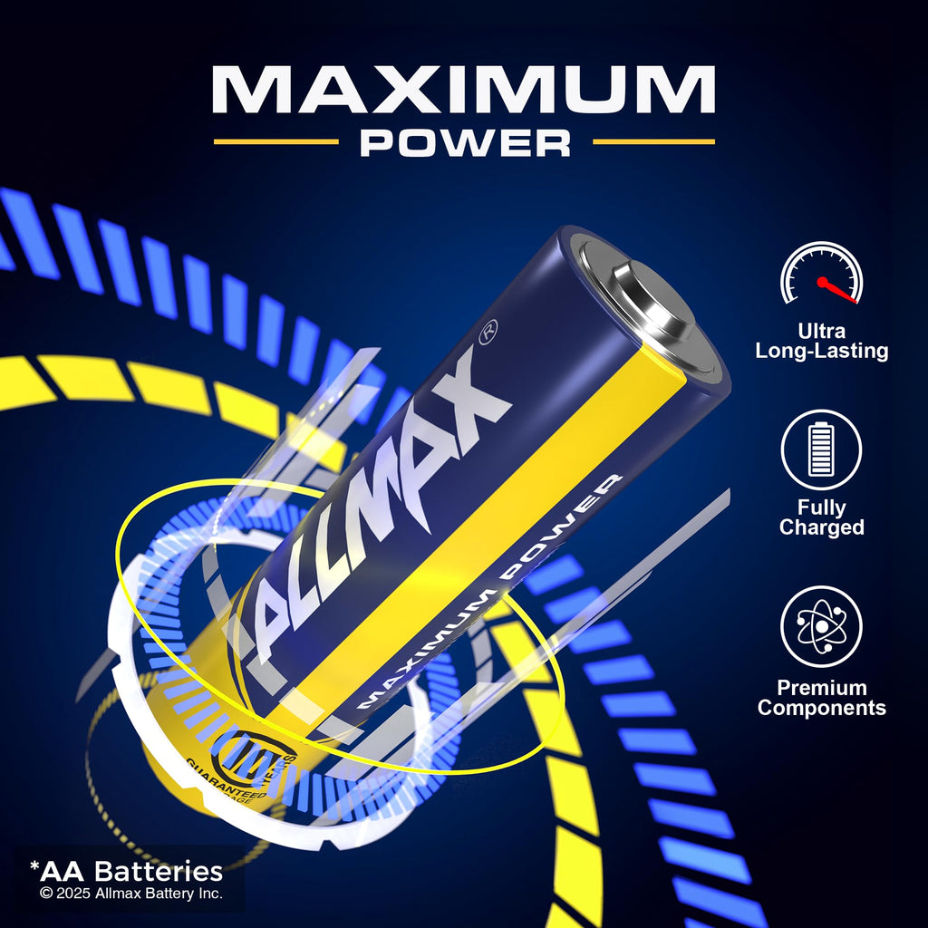 Allmax AA (LR6) Maximum Power Alkaline Batteries (12 Count) – 1.5V
