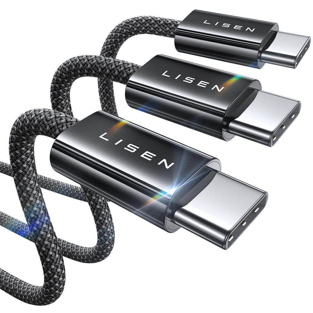 LISEN USB C to USB C Cable Charger 60W 4-Pack [0.5/1/2/2M] USBC to USBC