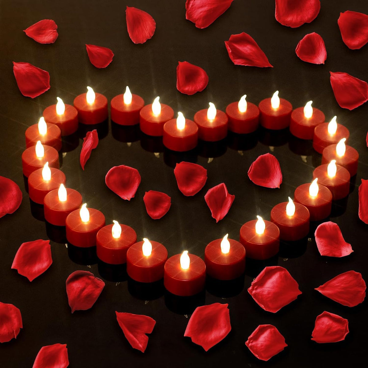 Battery Operated LED Tea Lights Flameless Flickering Candles 50PACK Blue