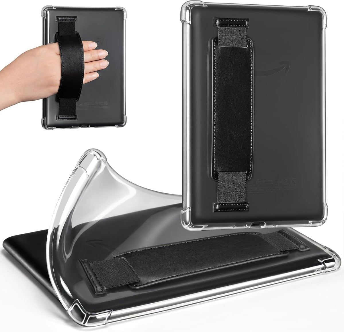CoBak Clear Case for 6" Kindle 11th Generation 2024 and 2022 - Ultra-Slim Soft TPU Transparent Cover with Hand Strap, Lightweight & Durable Protection, Rose Gold