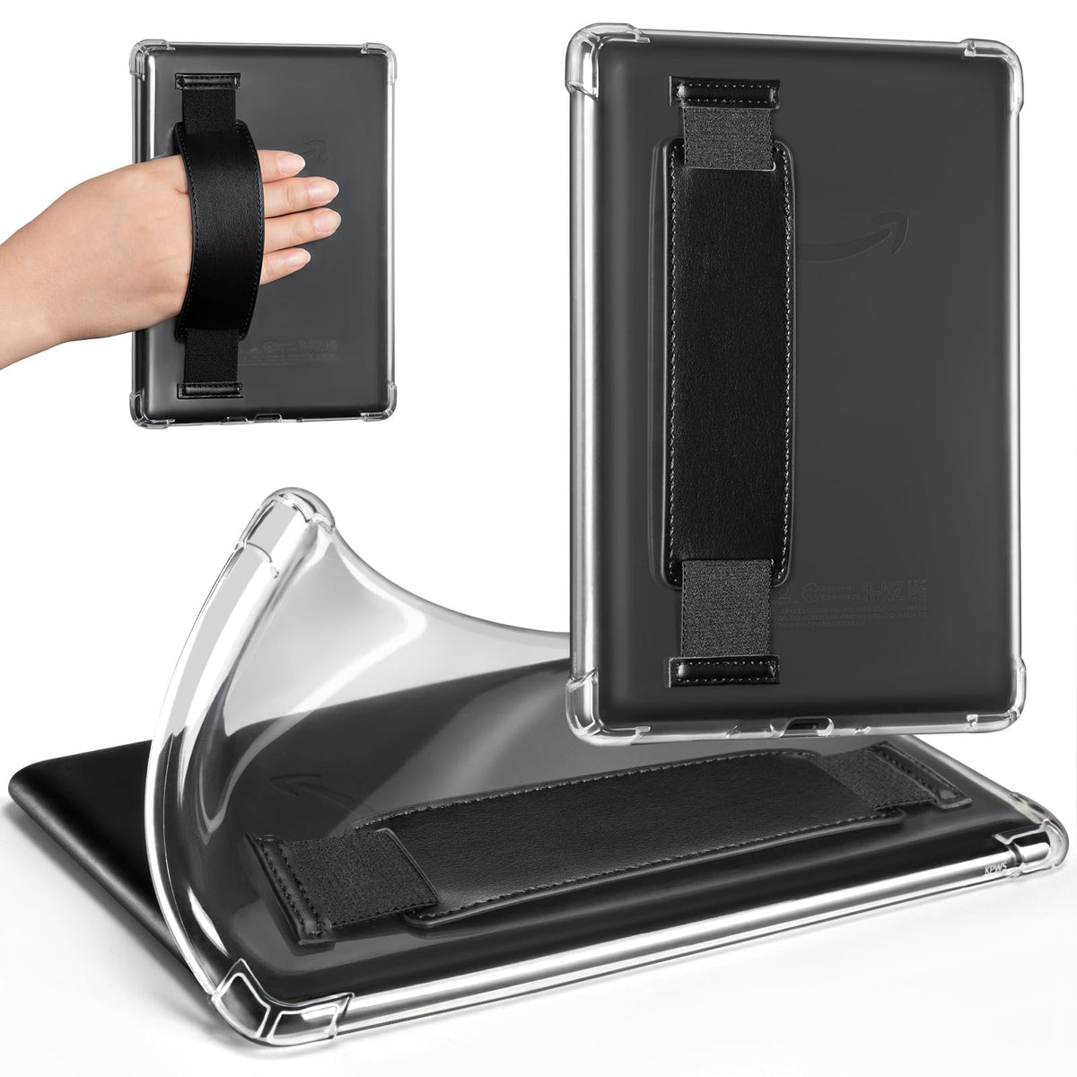 CoBak Clear Case for 6" Kindle 11th Generation 2024 and 2022 - Ultra-Slim Soft TPU Transparent Cover with Hand Strap, Lightweight & Durable Protection, Rose Gold