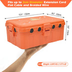 Hrensaw Medium Outdoor Electrical Box(10.6x5.5x4.5inch),Weatherproof Connection Box w/6 Cable Entry,IP54 Waterproof Extension Cord Cover Protect Power Strip,Timer,Plug,Holiday Lights,Black