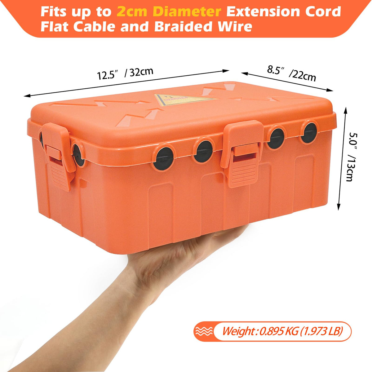 Hrensaw Medium Outdoor Electrical Box(10.6x5.5x4.5inch),Weatherproof Connection Box w/6 Cable Entry,IP54 Waterproof Extension Cord Cover Protect Power Strip,Timer,Plug,Holiday Lights,Black