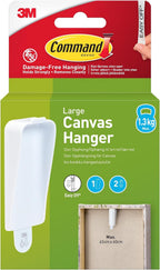 Command Large Canvas Hanger, White, 1 Hook and 2 Adhesive Strips