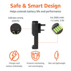 Amazon Basics Battery Charger for Rechargeable AA and AAA NiMh Batteries – UK Plug, 4-Bay, Black