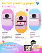 Kids Camera Instant Print,1080P Kids Digital Camera,Girls Gifts Toys Age 3+