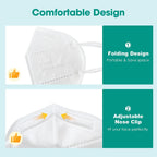 LEMENT 50pcs KN95 Face Mask Black 5-Layer Filter≥95% Cup Dust Safety Masks
