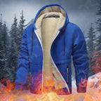 Teddy Fleece Men Hoodie Fleecing Lined Fuzzy Jacket with Pockets Full Zip Hooded Adjustable Sweatshirts Warm Parka Jackets Sherpa Ski Jackets Thermal Cardigan Jumper Coats Winter Outerwear Clothing