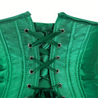 Kelvry Women's Satin Waist Cincher Lace up Boned Bustier Underbust Corset