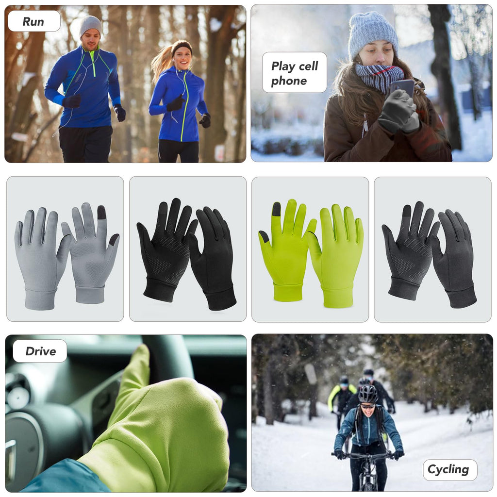 Unigear Running Gloves, Touch Screen Anti-slip Lightweight Gloves Liners for Cycling Biking Sporting Driving for Men Women