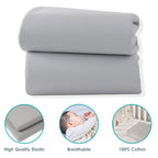 Clair de Lune 2 Pack Fitted Jersey Cotton Cot Sheets 60 x 120 cm (White)