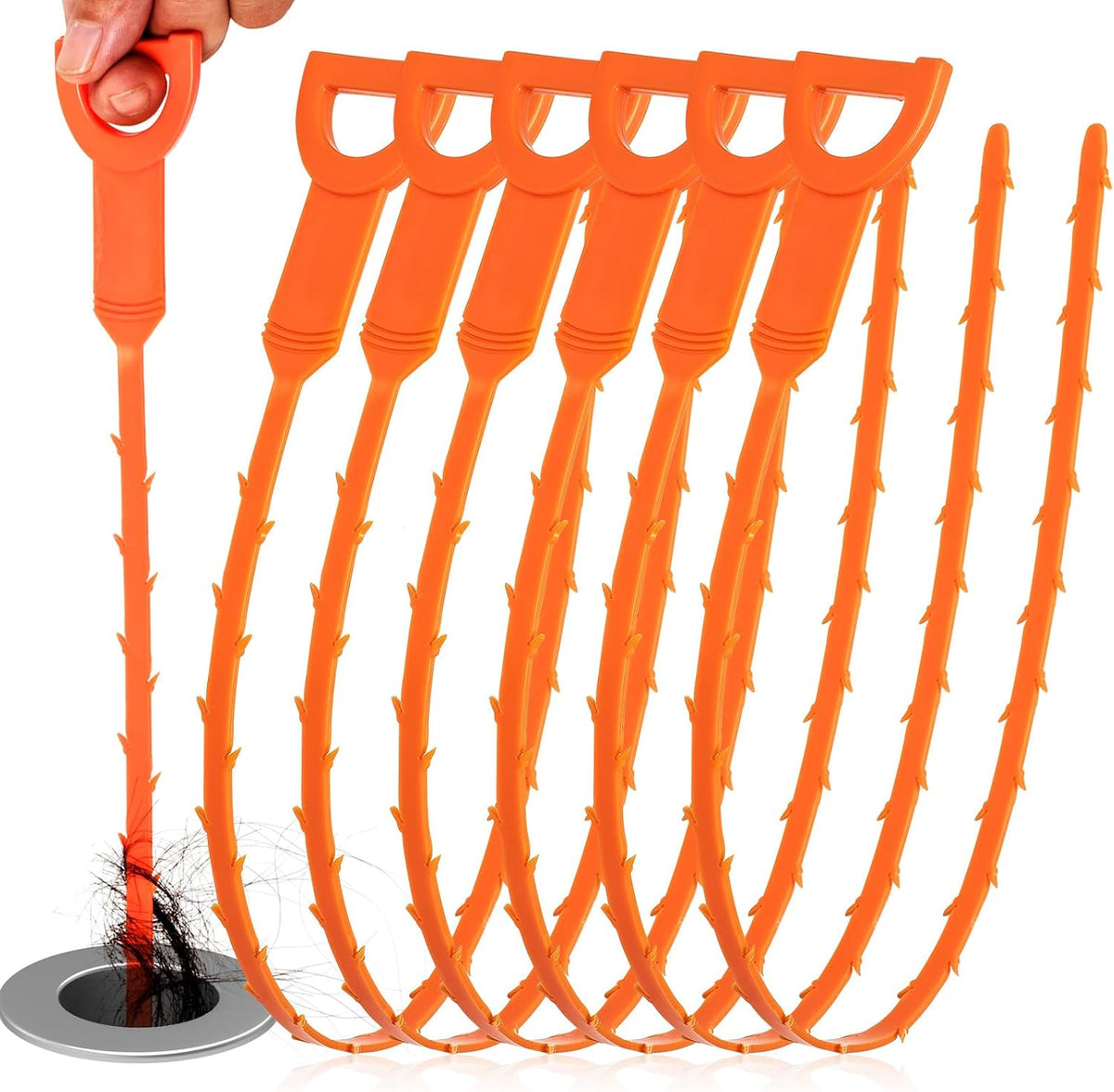 Drain Snake Clog Remover - 4 Pack 20 Inch Flexible Hair Tool