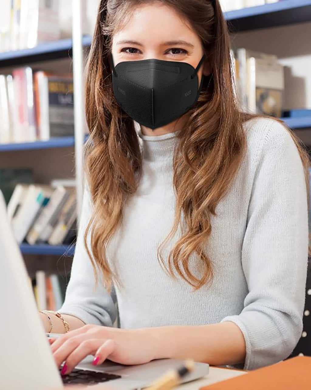 LEMENT 50pcs KN95 Face Mask Black 5-Layer Filter≥95% Cup Dust Safety Masks