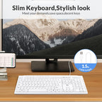 Rii RK907 USB Wired Keyboard Full Size Office Keyboard Compatible with Mac PC Tablet Windows Android Microsoft UK Layout