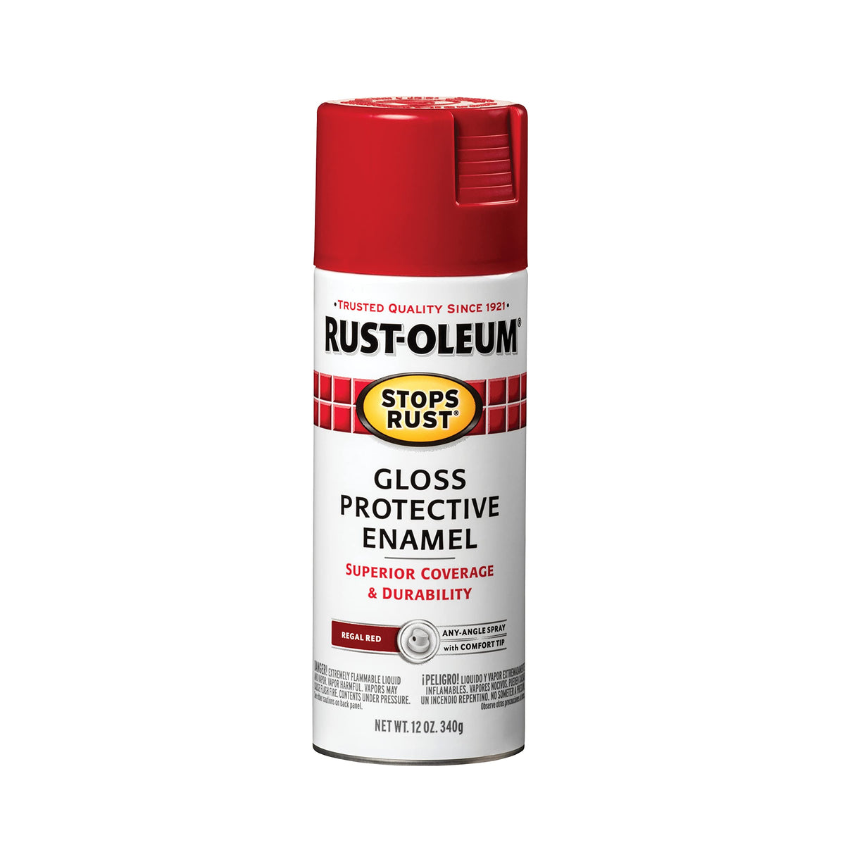 Rust-Oleum 7776830 Stops Rust Spray Paint, 12 oz, Flat Black