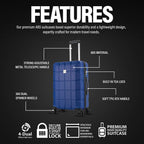 ATX Luggage Extra Large Suitcase Super Lightweight Durable ABS Hard Shell Suitcase with 4 Wheels and Built-in TSA Lock (Black, 32 Inches,132 Liter)