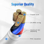 iPhone Charger Cable 3Pack 1.8M MFi Certified Fast Charging Lightning Cable
