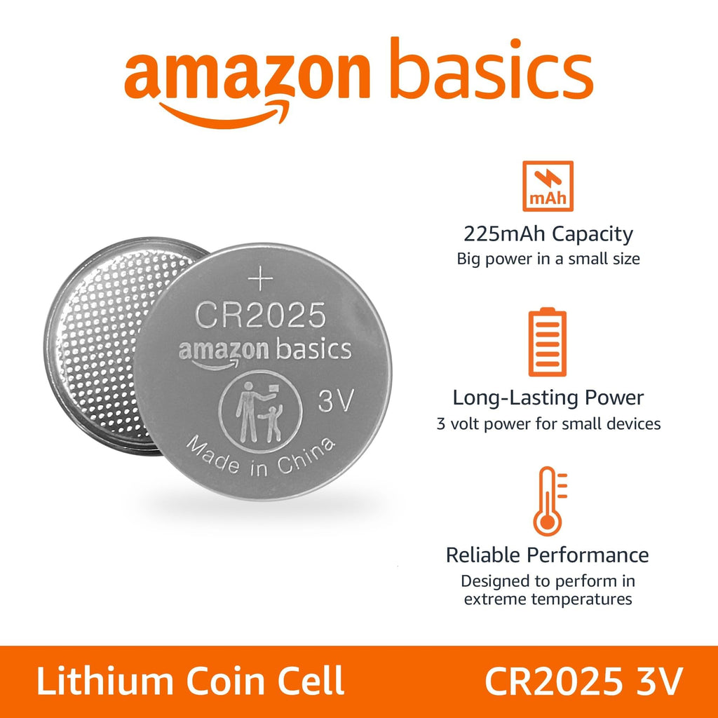 Amazon Basics 6-Pack CR2450 Lithium Coin Cell Battery, 3 V, Long-Lasting Power, Mercury-Free, Child-Safe Package (Use Scissors to Open)