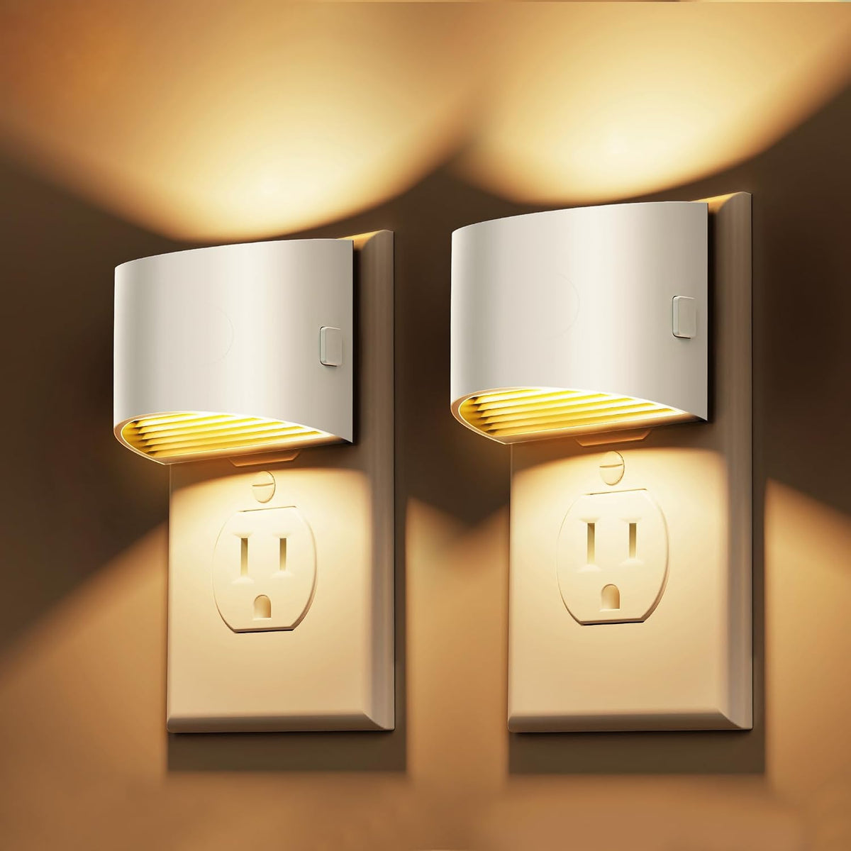 L LOHAS LED Night Lights Plug into Wall, Dimmable Night Light 2 Pack