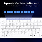 Rii RK907 USB Wired Keyboard Full Size Office Keyboard Compatible with Mac PC Tablet Windows Android Microsoft UK Layout