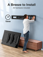 PERLESMITH TV Wall Bracket, Swivel Tilt Wall Mount for 26-70 Inch Flat & Curved TVs up to 45kg, Max. VESA 400x400mm