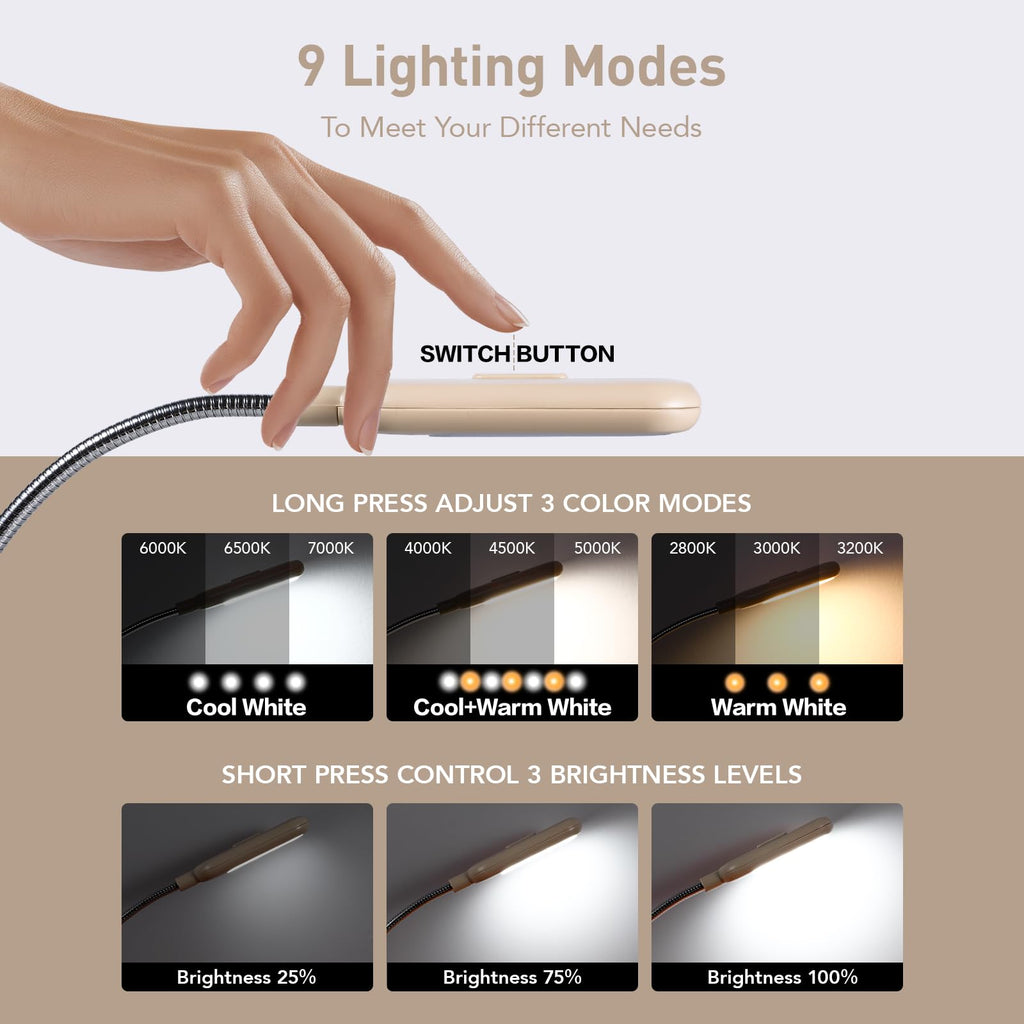 VAVOFO Rechargeable Reading Light, Clip on Book Light for Reading in Bed
