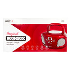 Groov-e Original Boombox - Portable CD Player with Bluetooth, Radio, 3.5mm Aux Port, & Headphone Socket - LED Display, 2 x 1.2W Speakers - Battery or Mains Powered - Blue
