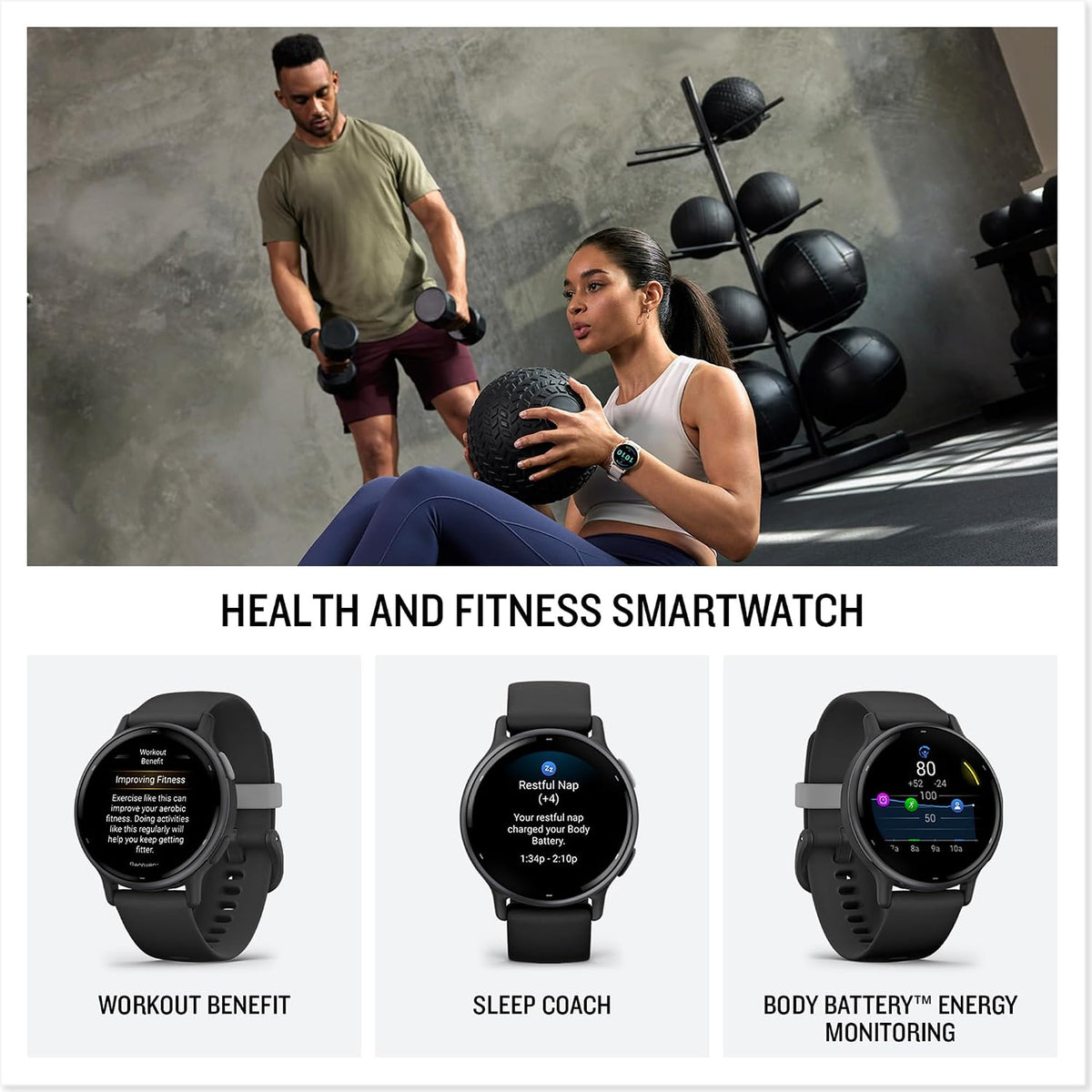 Garmin vívoactive 5 GPS Smartwatch, AMOLED Touchscreen