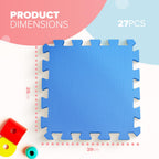 kidoola Foam Baby Play Mat (29x29cm) – Thick & Soft EVA Foam Interlocking Floor Tile Matting for Children – Large Multi Colour, Safe & Comfortable 7mm Thick Play Flooring (27pc)