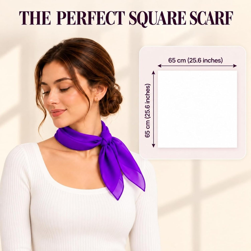 WESTEND CHOICE Square Chiffon Scarves Women's Neck Scarf 50s Retro Bandana
