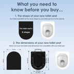 AQUALONA® Premium Thermoplastic Toilet Seat Soft Close Hardwearing Seat with Two Button Hinge Release D Shaped Easy to Clean Simple Installation Top and Bottom Fittings (Blue - D Shape)
