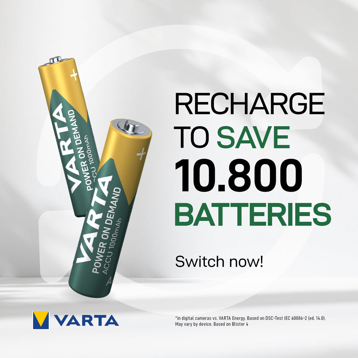 VARTA Batteries AAA, rechargeable, Pack of 16, Power on Demand, 1000 mAh