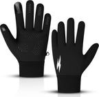 WESTWOOD FOX Winter Thermal Gloves Windproof Running Gloves Touch Screen Warm Anti Slip Silicone Cycling Gloves for Men Women,Elastic Cuff for Driving