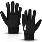 WESTWOOD FOX Winter Thermal Gloves Windproof Running Gloves Touch Screen Warm Anti Slip Silicone Cycling Gloves for Men Women,Elastic Cuff for Driving