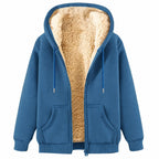 Womens Teddy Fleece Hoodies Sherpa Lined Fuzzy Jacket with Pockets Full Zip Hooded Adjustable Sweatshirts Ladies Winter Warm Jumper Coat Outwear Thermal Outfits Clothing