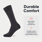 FM London 10-Pack Plain Mens Socks, Soft Cotton Rich Dress Socks Mens 6-11