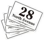 EDSG 4 x Wheelie Bin Stickers, Personalised Bin Numbers for Wheelie Bins, Custom Wheelies Bins Numbers Stickers, Number Sticker with House Number Street Name (Design 1)