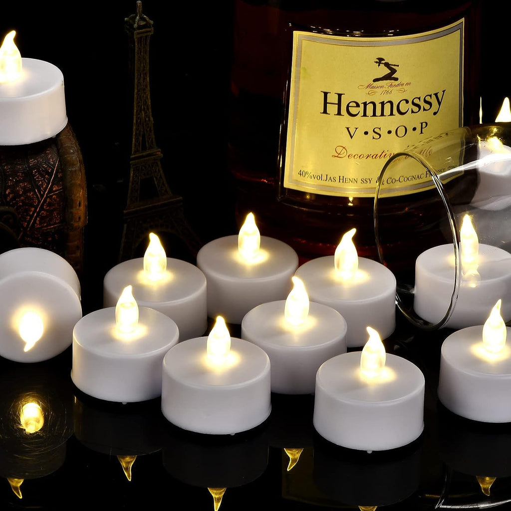 Battery Operated LED Tea Lights Flameless Flickering Candles 50PACK Blue